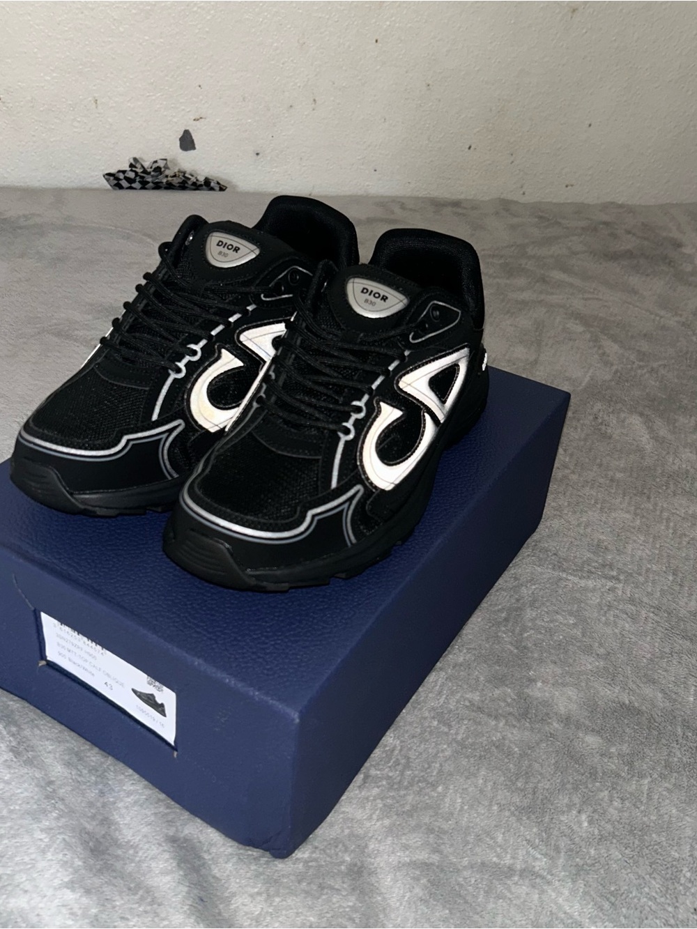 Dior Men’s Black Sneakers with White Accents
